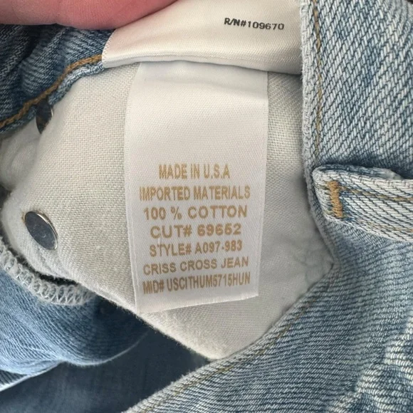 AGOLDE - Criss Cross Upsized Jeans Suburbia Light Wash Sz 23 - Picture 9 of 9